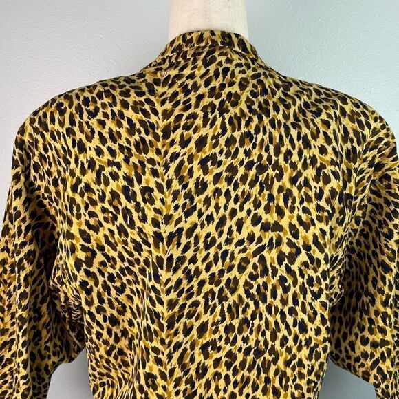 Vintage J.H. Collectibles Cropped Leopard Print Dress Jacket Size 8 EUC - Picture 6 of 8
